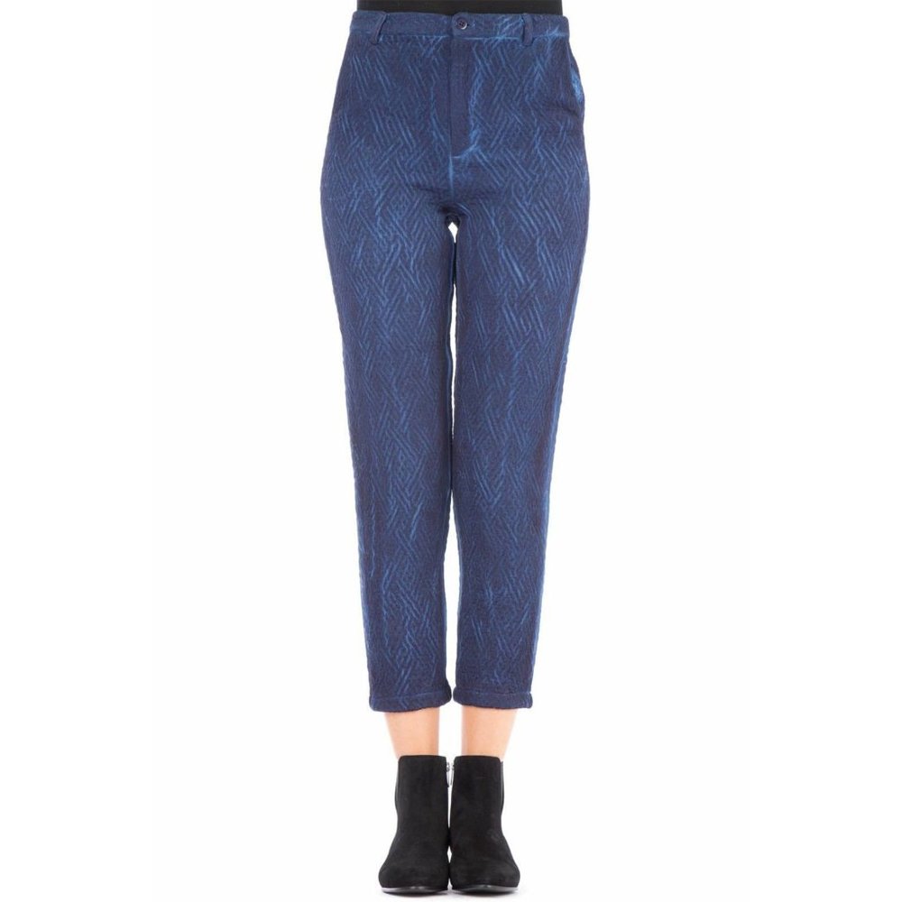 Mes Demoiselles Paris Octave Jacquard Pants Trouser Blue Cotton S New
